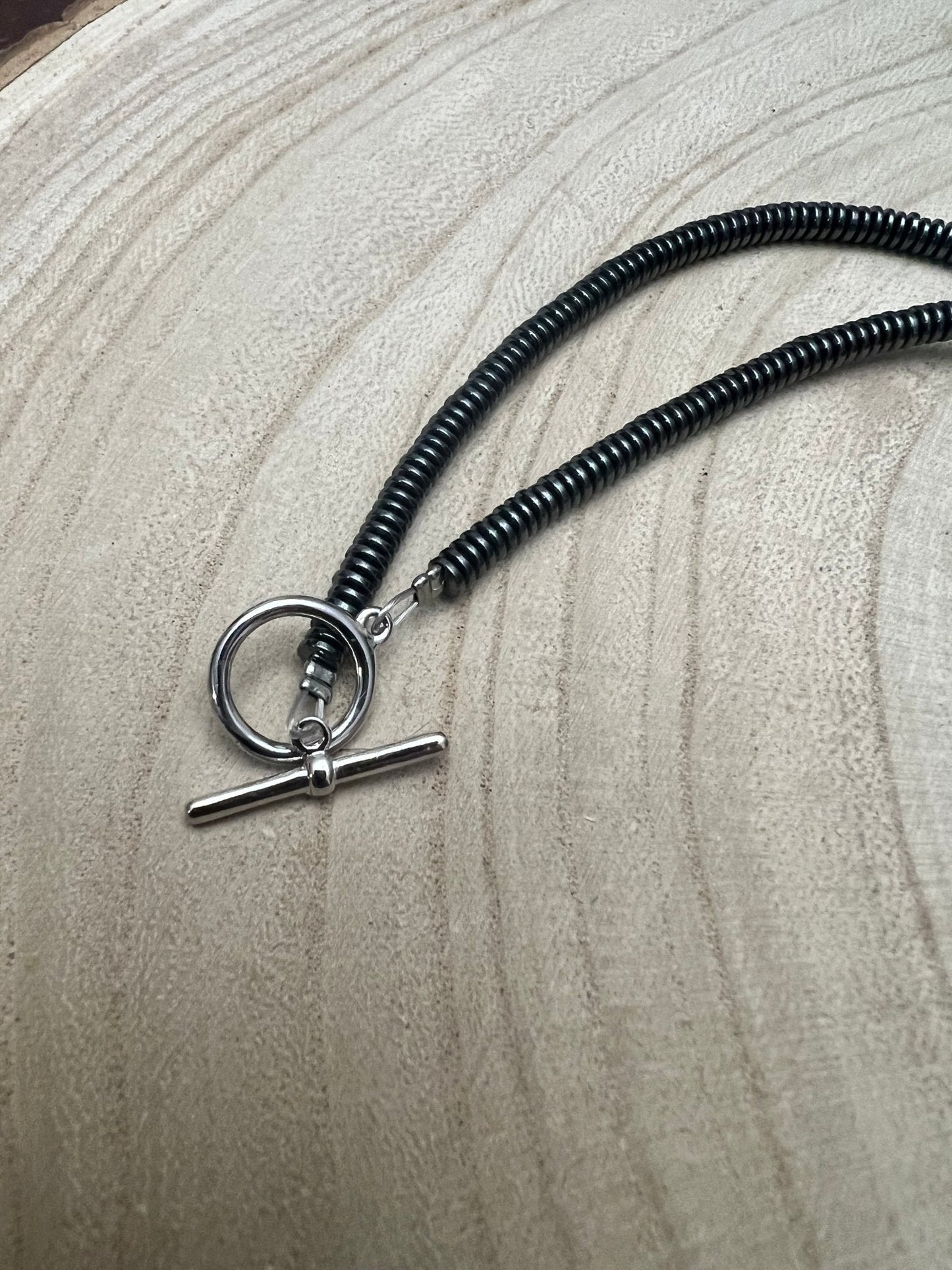 Graduated Orange Spiny Necklace with Sterling Silver Pearls - 23 inch