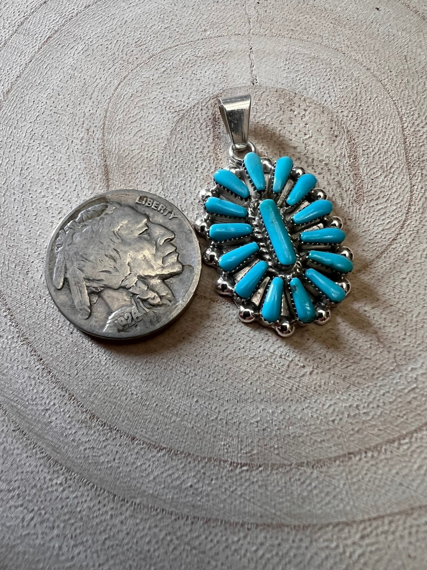 Vera Hallusewa Turquoise & Sterling Silver Pendant