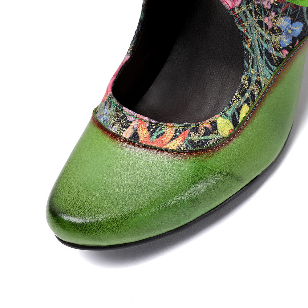 Women's Pumps Mary Jane Handmade Shoes Vintage Shoes Party Outdoor Daily Elegant Bohemia Heels