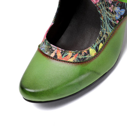 Women's Pumps Mary Jane Handmade Shoes Vintage Shoes Party Outdoor Daily Elegant Bohemia Heels
