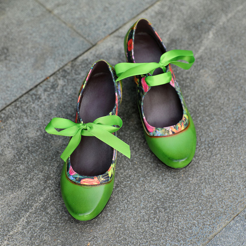 Women's Pumps Mary Jane Handmade Shoes Vintage Shoes Party Outdoor Daily Elegant Bohemia Heels