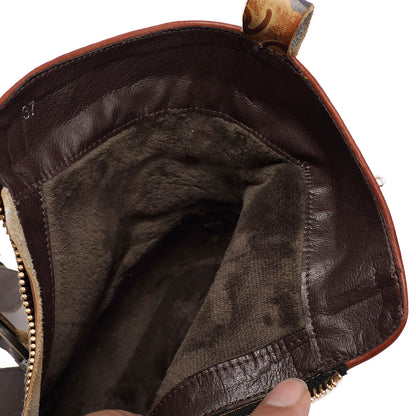 Retro Handmade Vintage Embossed Buckle Leather Boots