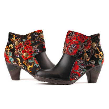 Retro Handmade Radiant Pattern Ankle Boots