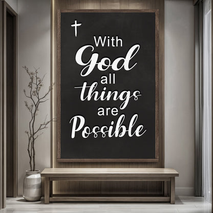 With God All Things Are Possible Faith Sign V