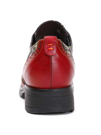 Karter Flower Handmade Brogue Flat Shoes