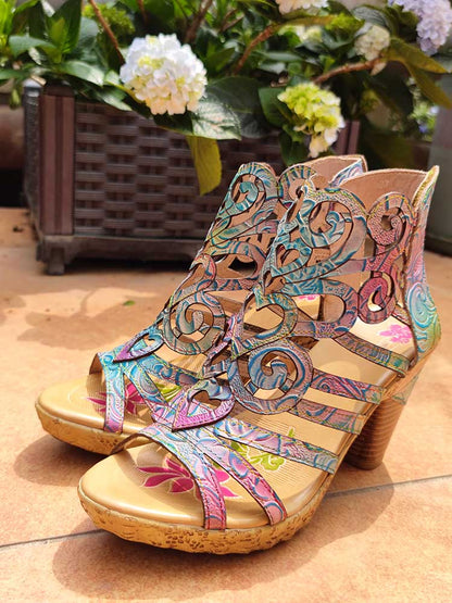 Simone Hand-painted Leathe Sandals