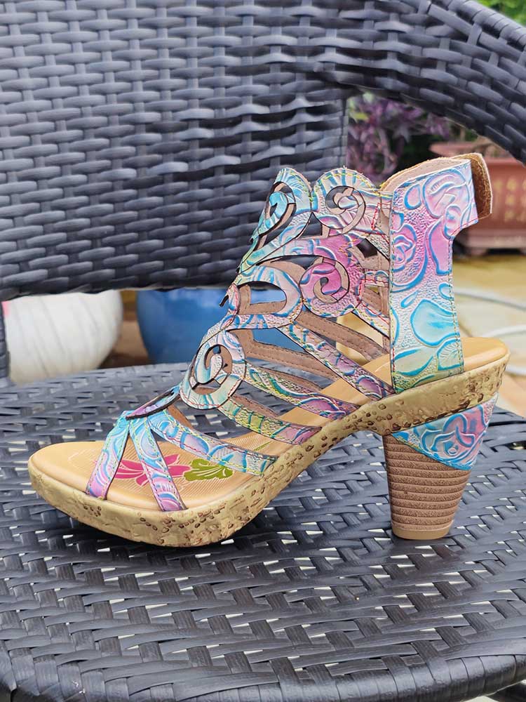 Simone Hand-painted Leathe Sandals
