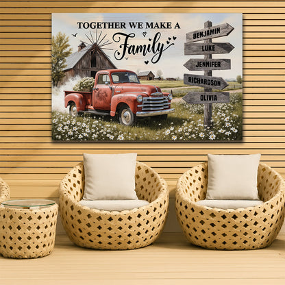 Personalized Family Farmhouse Old Truck Wall Art