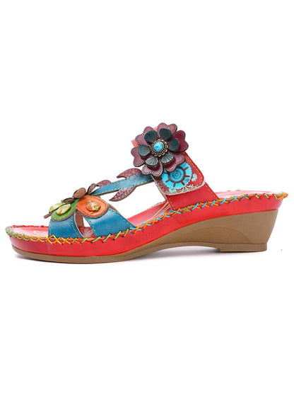 Valery Retro Floral Embossing Slippers