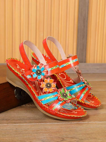 Zaria Flowers Embossing Sandals