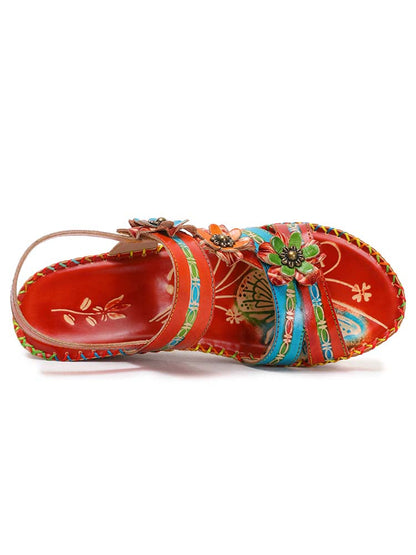 Zaria Flowers Embossing Sandals