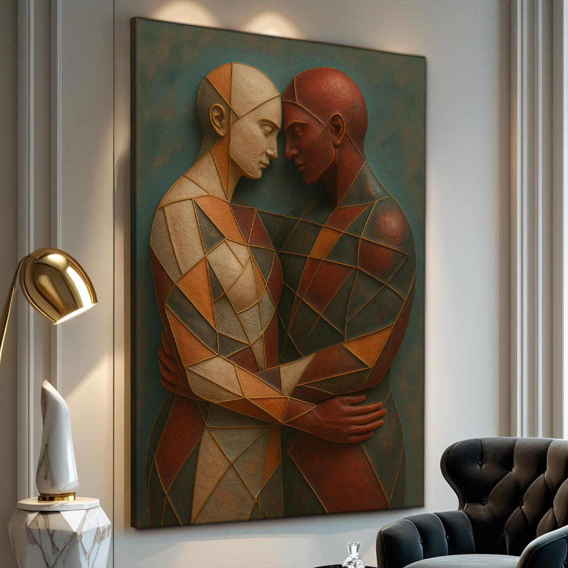Embrace of Geometry Abstract Wall Art III