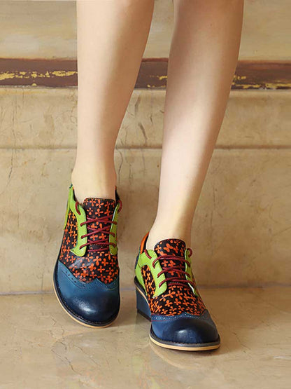 Casual Vintage Handmade Style Leather Brogue Shoes