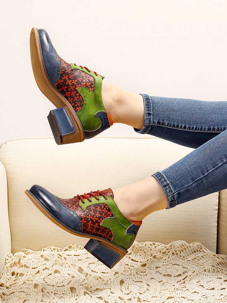 Casual Vintage Handmade Style Leather Brogue Shoes