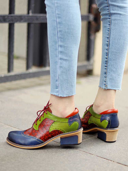 Casual Vintage Handmade Style Leather Brogue Shoes