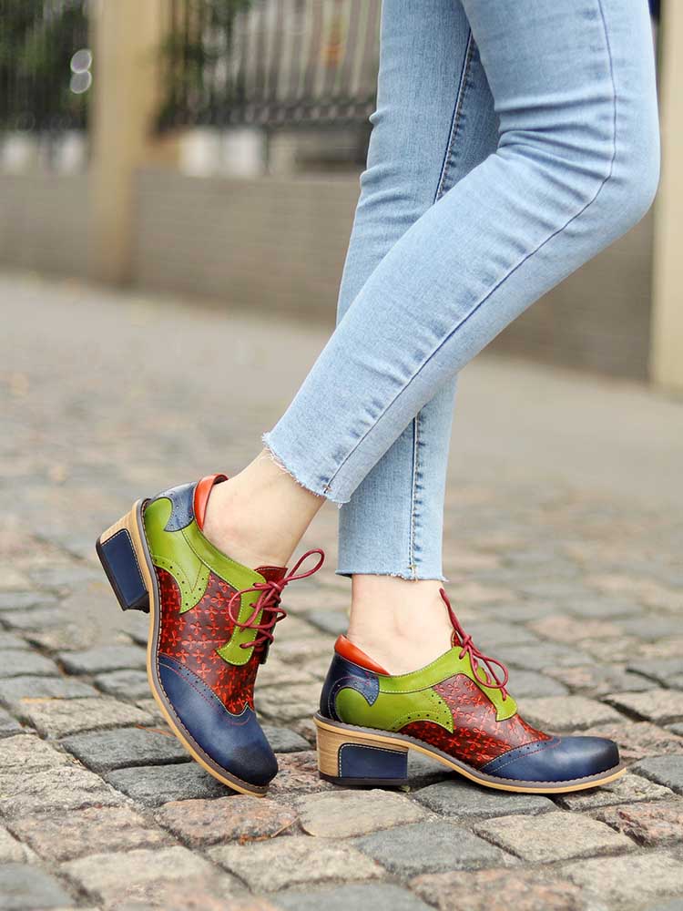 Casual Vintage Handmade Style Leather Brogue Shoes