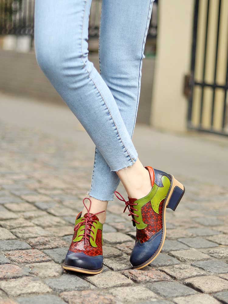 Casual Vintage Handmade Style Leather Brogue Shoes