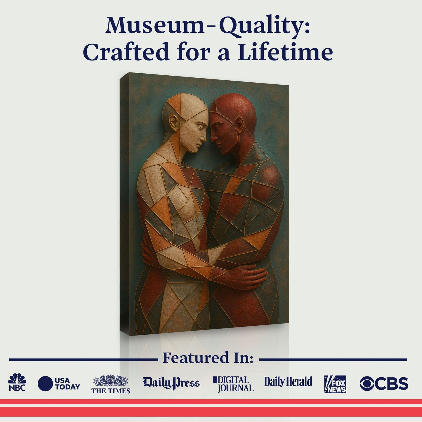 Embrace of Geometry Abstract Wall Art III