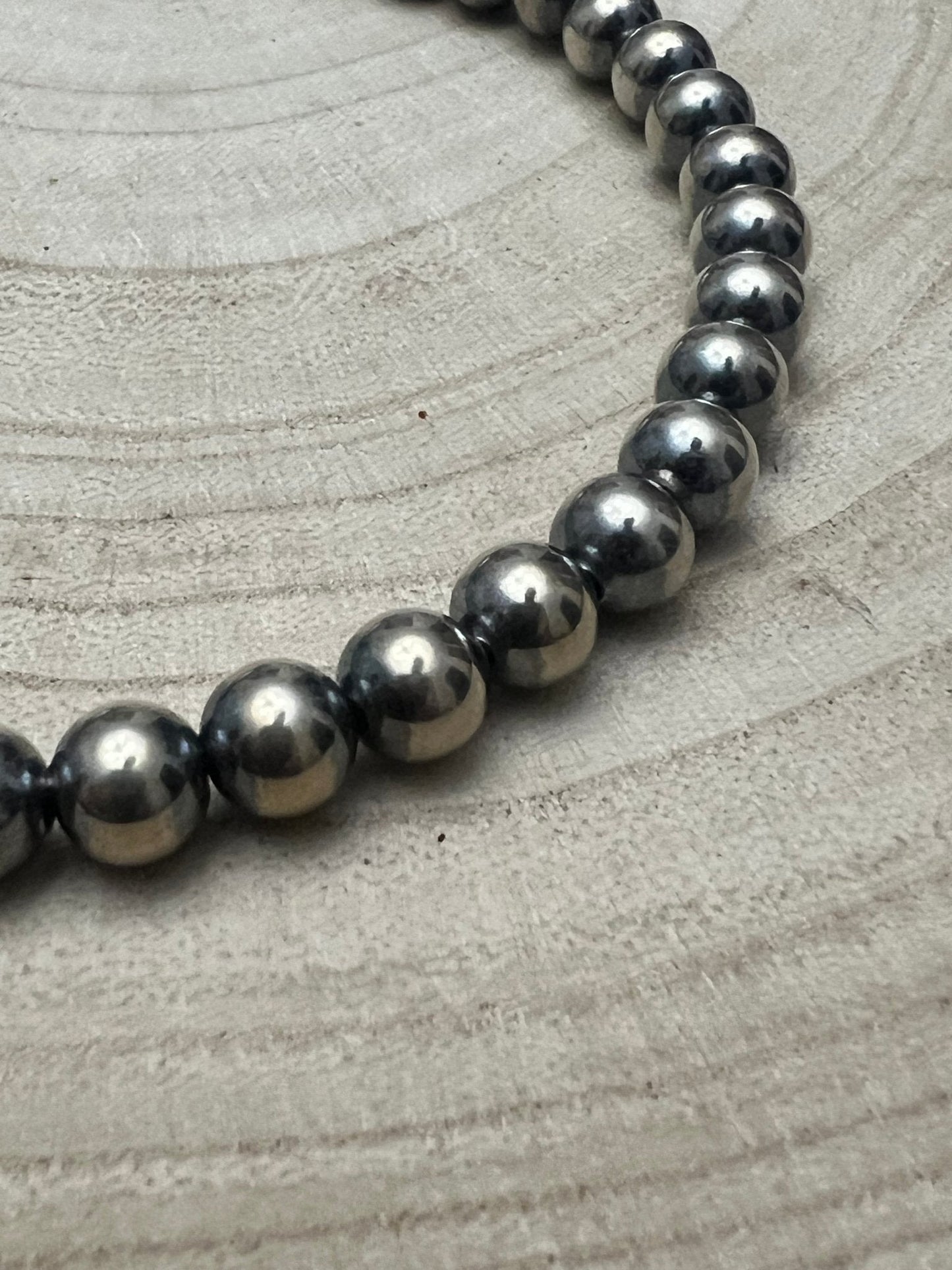 8mm Sterling Pearl Necklace - 14 inch