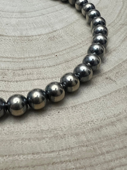8mm Sterling Pearl Necklace - 14 inch