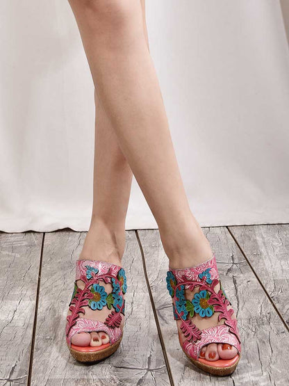 Addyson Fish Mouth Genuine Leather Sandals