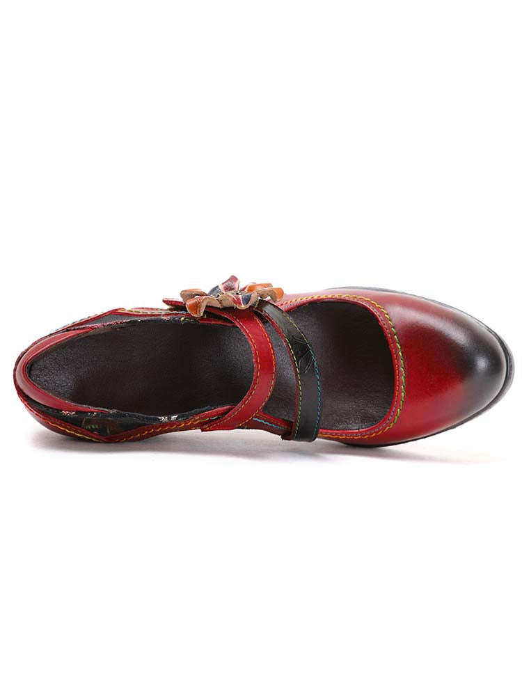 Veda Hand Embossed Leather Shoes