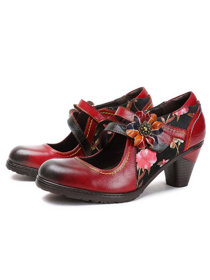 Veda Hand Embossed Leather Shoes