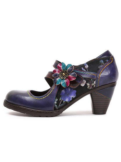 Veda Hand Embossed Leather Shoes