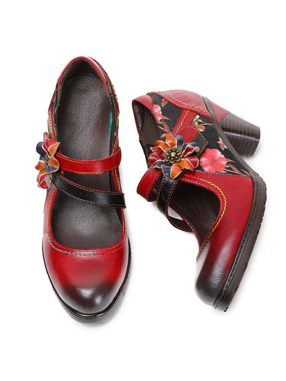 Veda Hand Embossed Leather Shoes