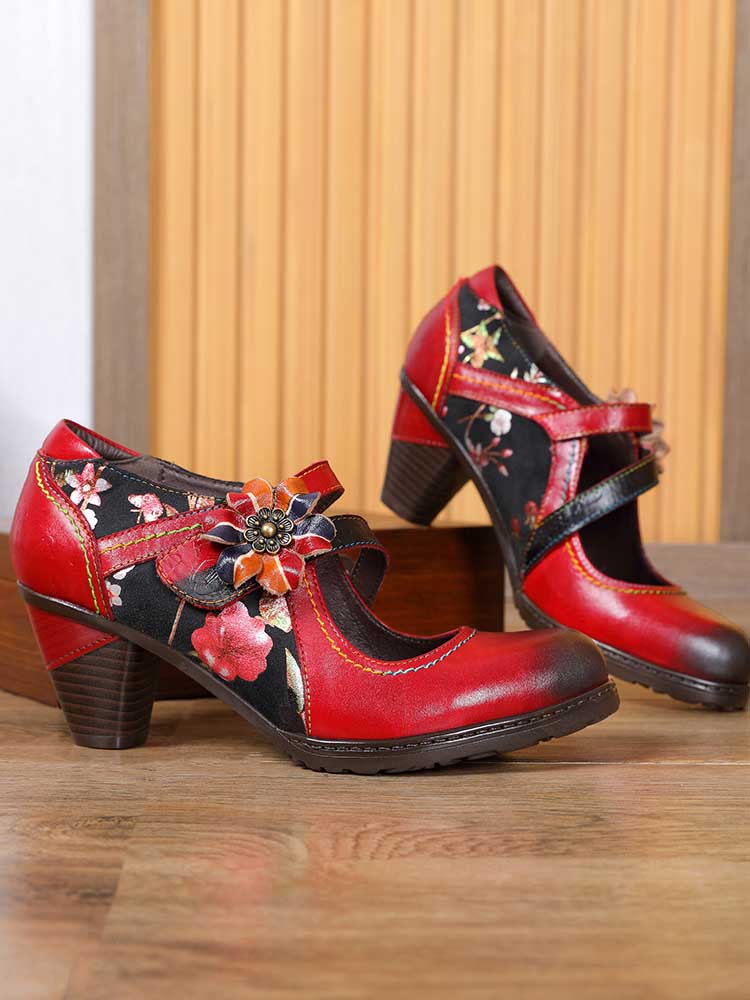 Veda Hand Embossed Leather Shoes