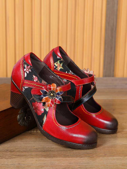 Veda Hand Embossed Leather Shoes