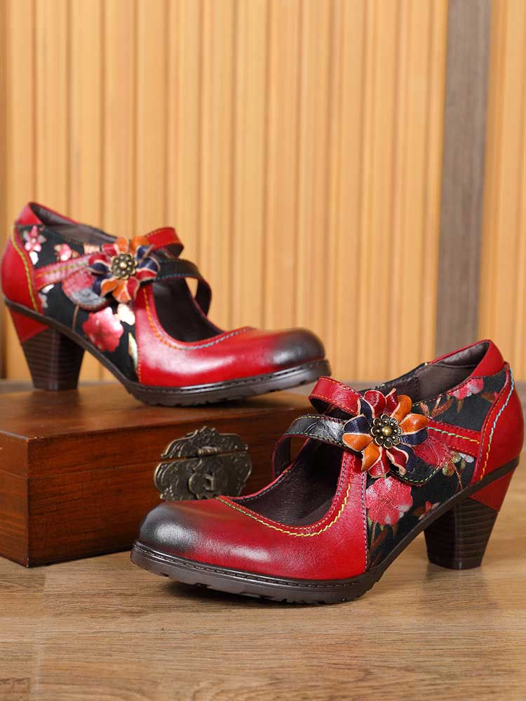 Veda Hand Embossed Leather Shoes