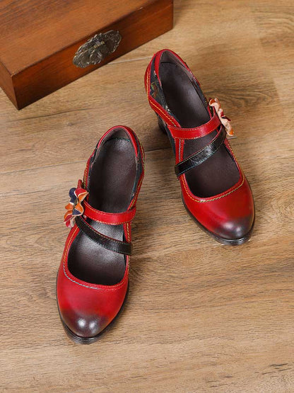 Veda Hand Embossed Leather Shoes