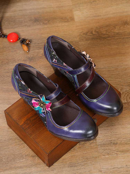 Veda Hand Embossed Leather Shoes