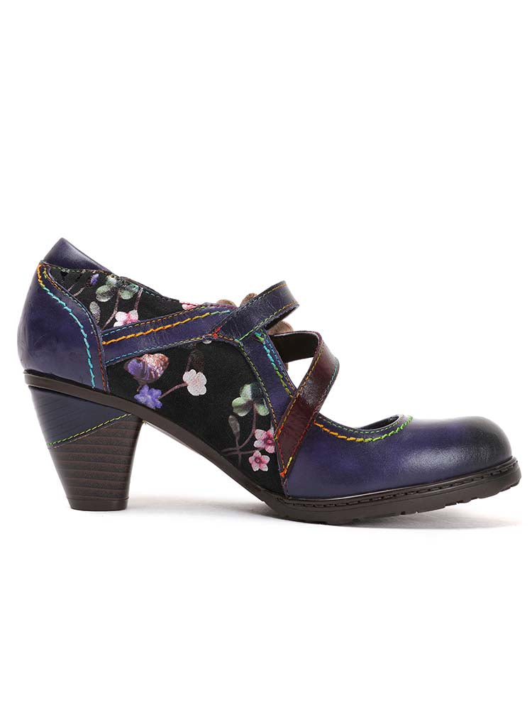 Veda Hand Embossed Leather Shoes