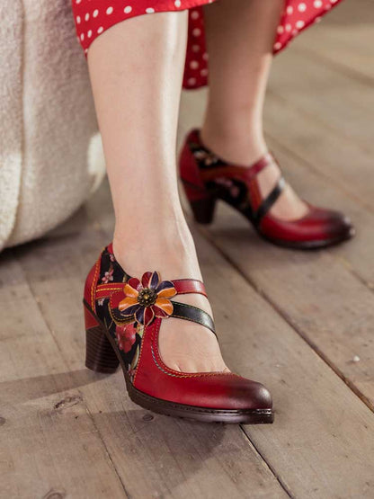 Veda Hand Embossed Leather Shoes