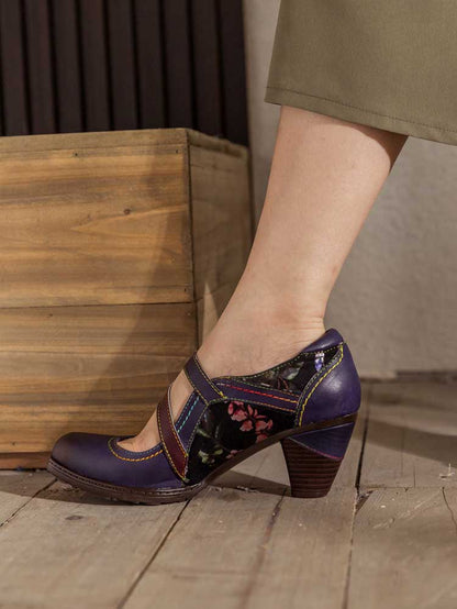 Veda Hand Embossed Leather Shoes