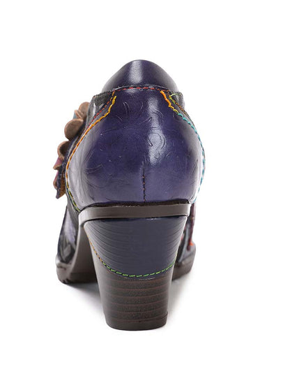 Veda Hand Embossed Leather Shoes