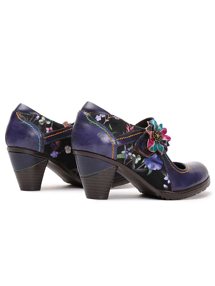 Veda Hand Embossed Leather Shoes