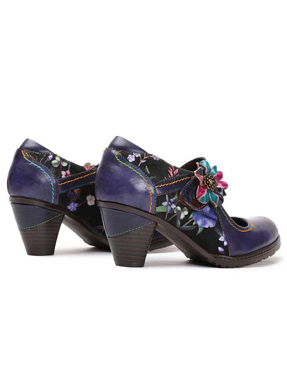 Veda Hand Embossed Leather Shoes