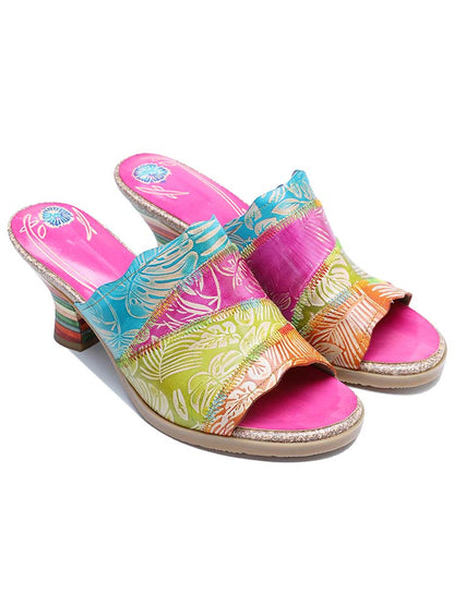 Four Color Splicing Slippers