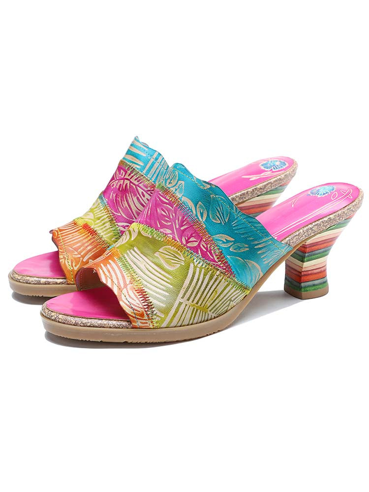 Four Color Splicing Slippers