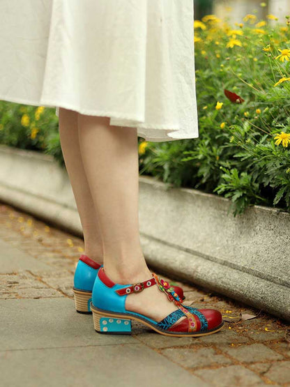 Genuine Leather Flower Retro Shoes