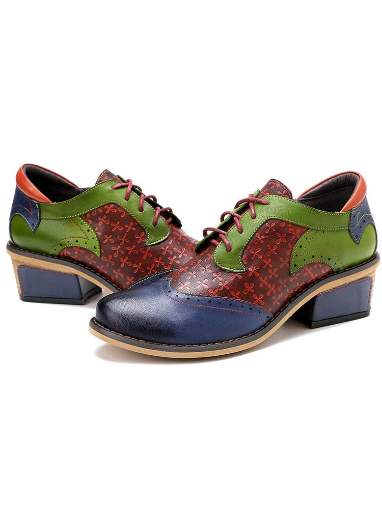 Casual Vintage Handmade Style Leather Brogue Shoes