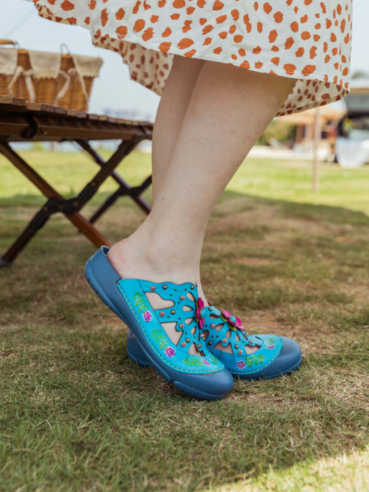 Vintage Printed Flowers Pattern Sandals