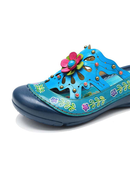 Vintage Printed Flowers Pattern Sandals