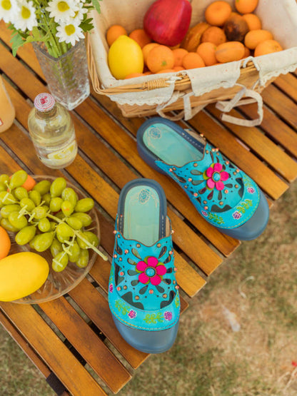Vintage Printed Flowers Pattern Sandals