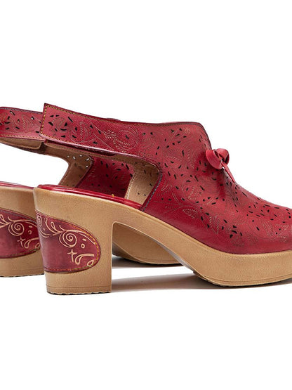 Vintage Handmade Fish Mouth Hollow Sandals