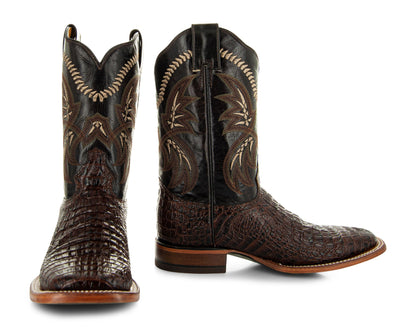 Brown Caiman Belly Print Men's Cowboy Boots H4001