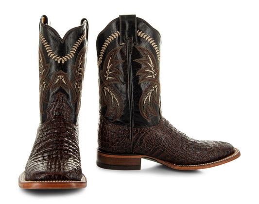 Brown Caiman Belly Print Men's Cowboy Boots H4001
